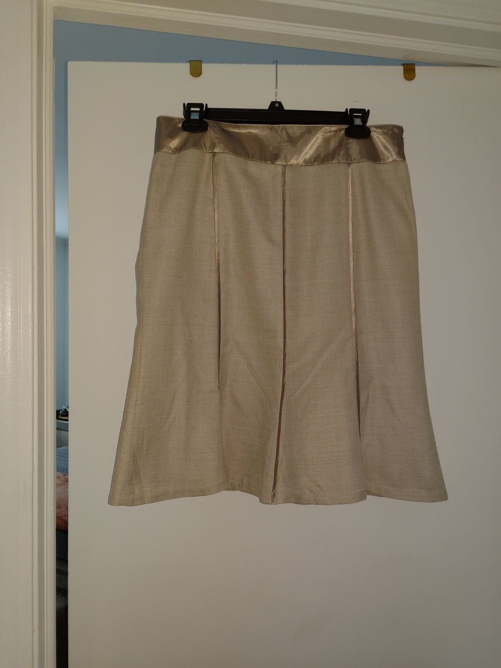 Arden B Tan A-Line Skirt with Satin Waist